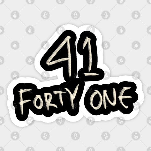 Hand Drawn Letter Number 41 Forty One Sticker by Saestu Mbathi